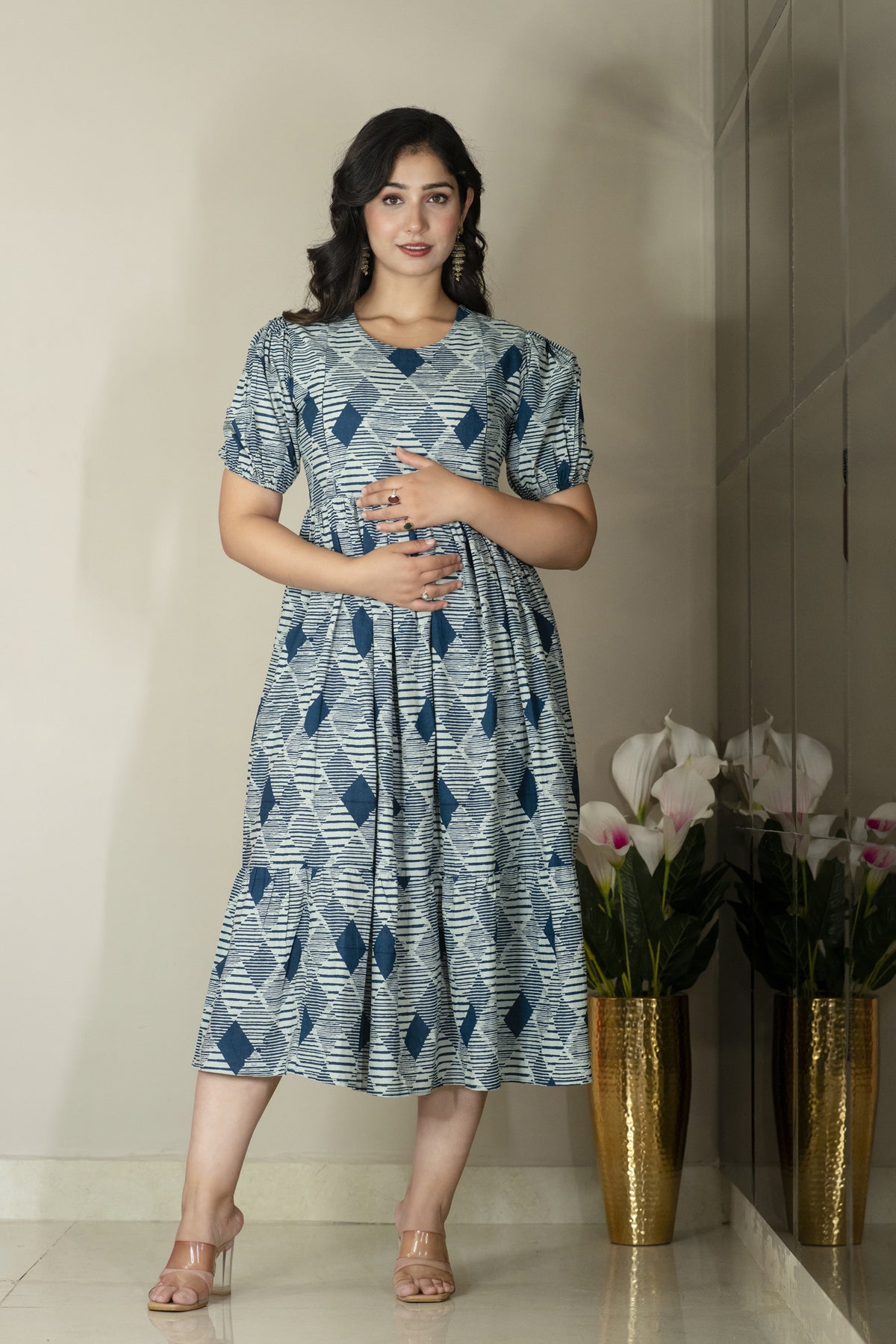 Cotton Maternity/Feeding Gown