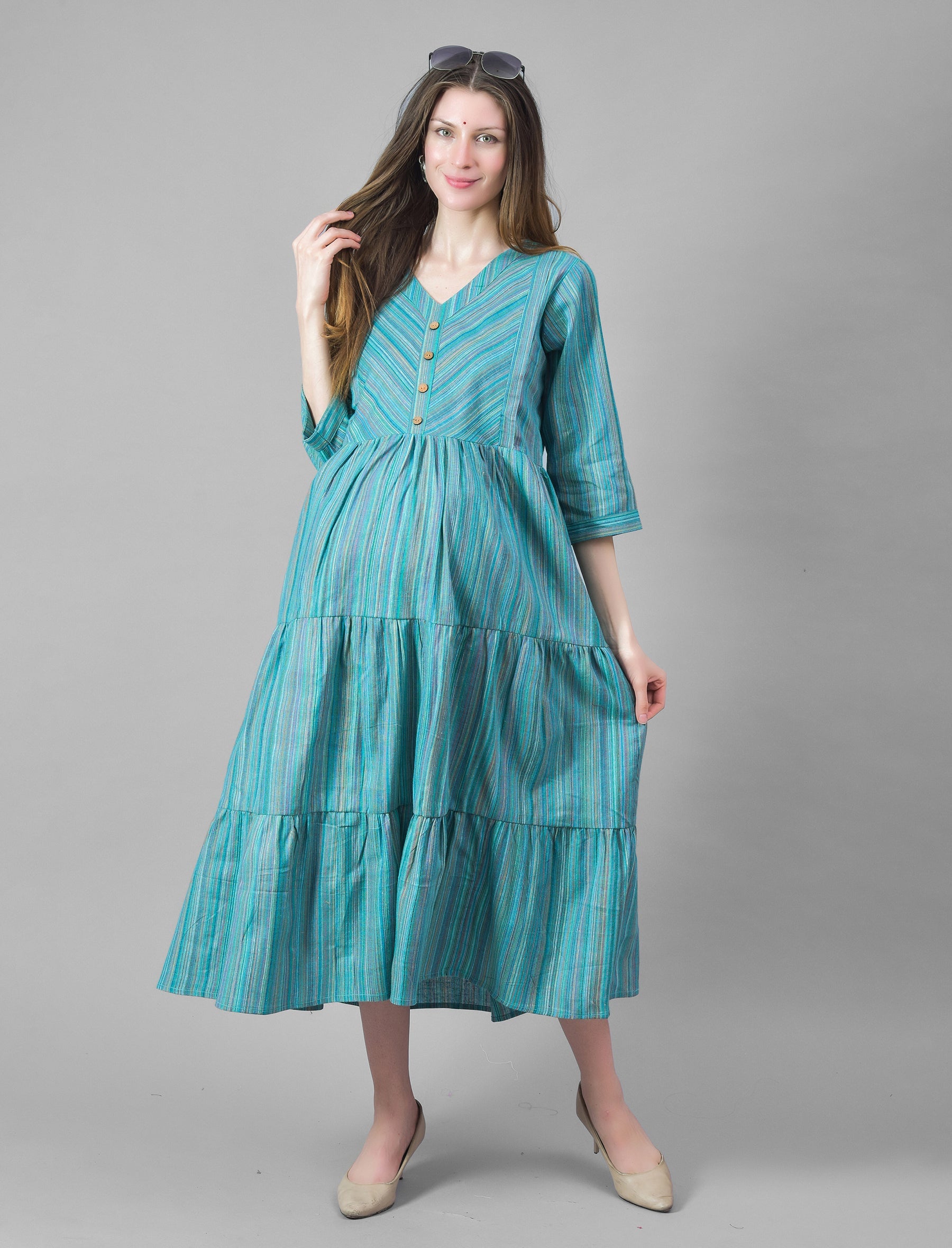 Arctic Printed Cotton Maternity/Feeding Gown